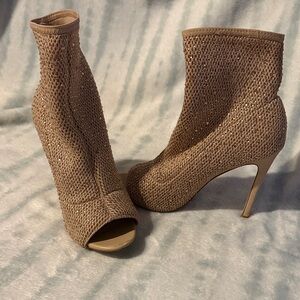 Aldo Tan Mesh Peep-Toe Heels